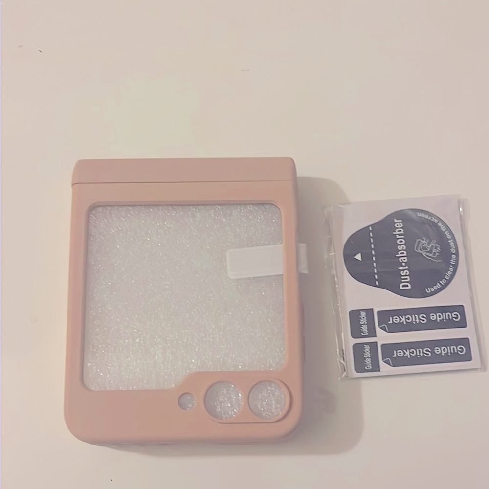 Peach Polaroid Camera Case with Dust Stickers
